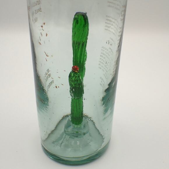 Porfidio Anejo EMPTY Bottle #7583 Green Cactus Hand Blown Art Glass 750ml VG - Picture 7 of 15